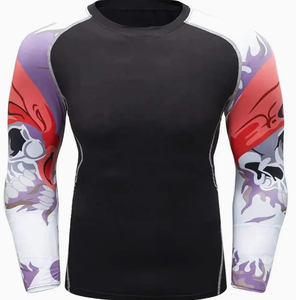 Camiseta de Manga Tres Cuartos Personalizada para Hombre, Protección UV 50+, Secado Rápido, Antibacteriana, para Entrenamiento de MMA y Jiu Jitsu - Product Image 3