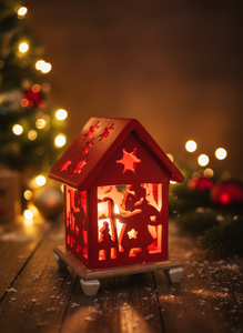 Wooden House lamp Wooden hut lamp Home decor item - Product Image 4