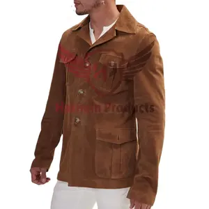 Discover Timeless Elegance with Premium Andalus Suede Safari Jacket in Camel - Elevate Your Style Premium suede safari jacket