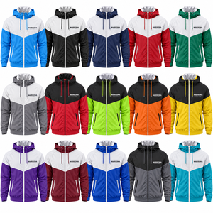Chaqueta Cortavientos para Hombre, Grosor Estándar, Personalizable, con Capucha y Cremallera Completa, para Correr y Entrenar, Ecológica, Transpirable y de Secado Rápido - Product Image 2