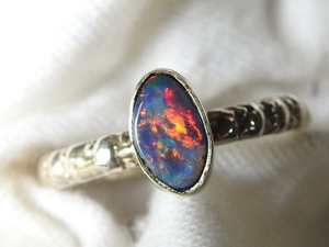 Australian <b>Opal</b> <b>Ring</b>-925 Sterling Silver-7.5 US Size-October Birthstone-<b>Opal</b> Doublets-Handmade Jewellery-Gift For Her - Product Image 4