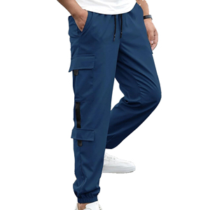Men Custom Cargo Pants Wholesale Multi Pocket Utility Workwear <b>Trousers</b> <b>Elastic</b> <b>Waist</b> OEM ODM Clothing Manufacturer Supplier - Product Image 1