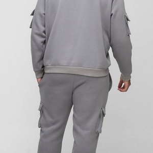 ONDRA INDUSTRIES Men's Winter Sporty <b>Spandex</b>/Polyester Cargo Tracksuit Set Pullover Hoodie Jogger <b>Pants</b> Utility Pocket Two Piece - Product Image 2