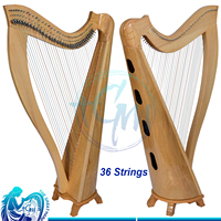 Harpe à leviers en bois à dos rond à 36 cordes, instrument de performance musicale traditionnelle