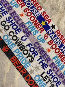 Custom Beaded <b>Webbing</b> Straps With Raised Text For College Game Day Fashion Accessories - Product Image 6