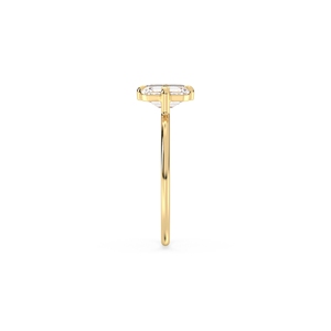 REYES Premium Quality 925 Sterling <b>Silver</b> <b>Emerald</b> Cut 0.98 Carat Moissanite <b>Ring</b> with GRA Certified 14K Gold Plated Jewelry - Product Image 5