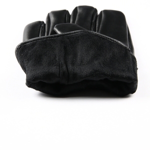 Gants en cuir longs jusqu'aux poignets, thermiques, non doublés, style uni, pour l'hiver, utilisation quotidienne - Product Image 2