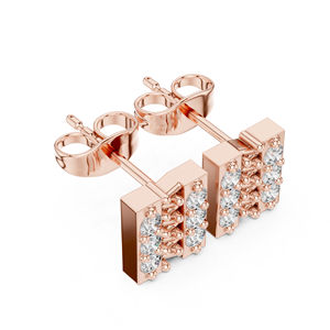 Boucles d'oreilles de fiançailles en or blanc 14 carats avec diamant rond cultivé en laboratoire pour femmes |   Nouveau diamant cultivé - Product Image 4