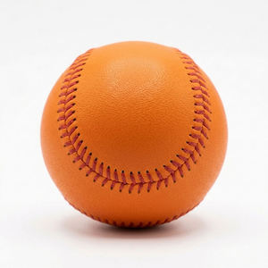 KATBROS INDUSTRIES Balle d'entraînement de baseball orange avec surpiqûres rouges, design classique, pour droitier, en cuir durable, 9 pouces - Product Image 5