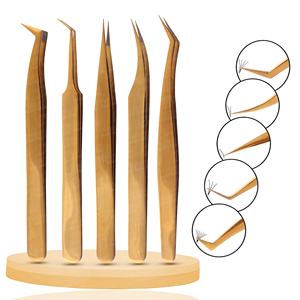 Pince à cils anti-magnétique à pointe poudrée pour extensions de cils individuels en faux vison, courbés et volumineux, outils de greffage - Product Image 3