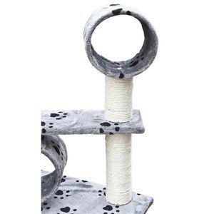 Deluxe 90 \ "-102 \" albero gatto grigio e graffio con stampe zampe peluche per gatti - Product Image 4