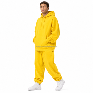 Conjunto de Chándal de Forro Polar Grueso para Hombre, Estilo Holgado y Transpirable, 400 GSM, con Logotipo Personalizado Directo de Fábrica, para Otoño - Product Image 1