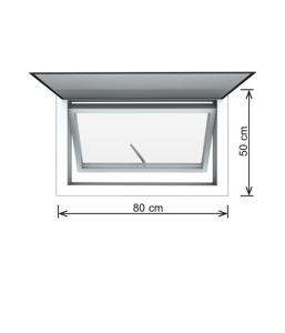 Ventana abatible de PVC HOFFEN PRO 80x50 blanca con malla mosquitera, insonorizada, impermeable y con aislamiento térmico_Tailandia_Construcción - Product Image 1