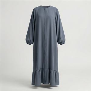2025 OEM Kimono Abaya pour femmes musulmanes, en tissu polyester épais, doux et très extensible, col en V, manches longues, pour fêtes, Ramadan, mariages - Product Image 1