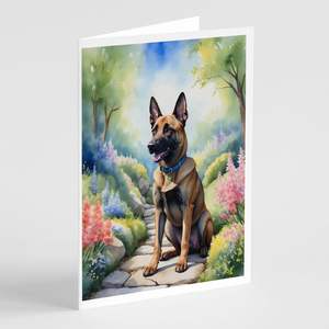 Belgian malinois การ์ดอวยพรฤดูใบไม้ผลิขนาด A7 5x7แพ็คการ์ดเปล่า8ใบพร้อมซองจดหมาย - Product Image 1