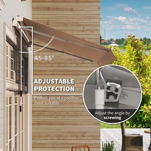 Tenda da Sole Retrattile Manuale 10x8 Rossa con Manovella Facile, Protezione UV, Bracci Pieghevoli, Telaio in Alluminio Estensibile per Patio, Terrazze e Giardini - Product Image 4
