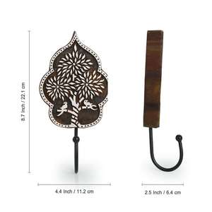 Tree Hand Carved Sheesham Wood Wall <b>Hook</b> for Towels Coats <b>Kitchen</b> Hanging Decor - Product Image 4