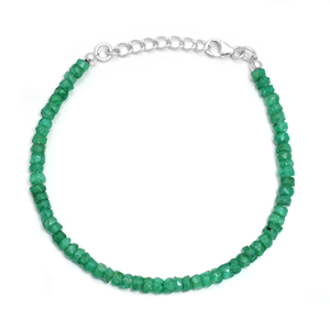 Pulsera Clásica de Berilo Verde Natural, Plata de Ley 925, Gema Lisa, Joyería Hecha a Mano al por Mayor, Moda para Mujer - Product Image 1