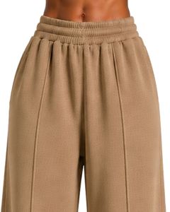 Manufacturer Customized <b>Women</b> <b>Beige</b> Wide Leg Sweatpants High Waist Loose Fit Lounge <b>Jogger</b> Pants Casual Streetwear Daily Wear - Product Image 5