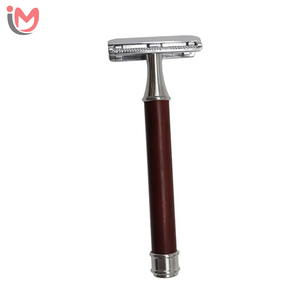 Custom Wood Handle Men's Safety <b>Razor</b> with <b>Single</b> <b>Blade</b> for Underarm Shaving OEM Services - Product Image 3