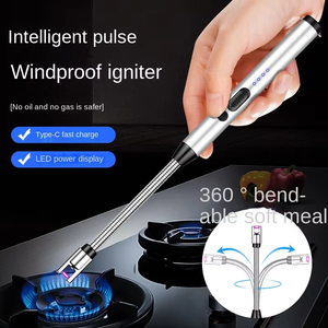 Business Gift Custom Logo Dericsson Wholesale <b>Windproof</b> 360 Degree Free Rotation Rechargeable Electric Arc Kitchen BBQ <b>Lighter</b> - Product Image 6