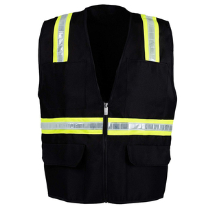High Visibility Mesh Safety <b>Summer</b> Casual Yellow Reflector <b>Jacket</b> Reflective Vest Pockets Pullover Reversible V-neck Polyester - Product Image 1