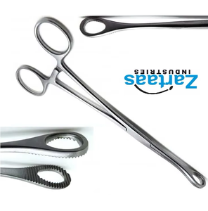 Pinzas de Sujeción de Esponja Foerster de Acero Inoxidable de Alta Calidad, Mandíbula Dentada Curva de 25 cm, Instrumentos Quirúrgicos - Product Image 4