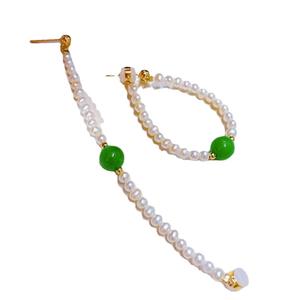 Aretes Vintage de Plata S925 con Perlas de Agua Dulce de 4-5 mm y Diseño de Círculo Grande, Collares de Moda con Cuentas, Joyería - Product Image 5