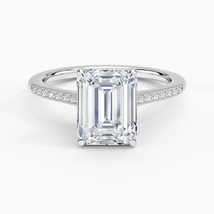 BOJ <b>Ring</b> 0110 Emerald Cut <b>925</b> <b>Silver</b> Lissome Half Prong Setting Solitaire Diamond <b>Ring</b> 2ct D Color VVS1 Moissanite GRA Certified - Product Image 1
