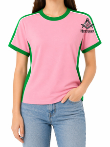 Camiseta HMR Alpha Kapa Personalizada para Mujer, Jersey Griego Bordado |   Camiseta de algodón con cuello redondo y bordado de hermandad griega para mujer - Product Image 4