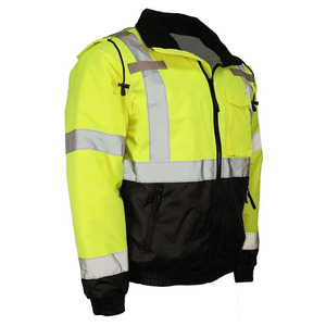 Factory High Visibility Long Sleeves Safety Jacket With Pocket Reflective Work Custom made Logo Safety Jacket For Men - Product Image 3