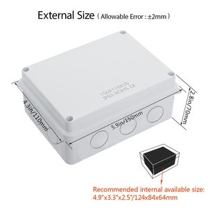 Scatola di giunzione elettrica esterna in plastica ABS bianca IP65 resistente ad acqua e polvere con pressacavi per progetti elettronici - Product Image 2