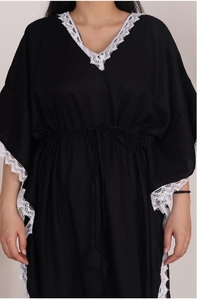 New 2026 Dubai Beautiful Black Breathable Turkish Style Polyester Floor Length Women's Abaya Islamic Clothing for Saudi Arabia - Product Image 4
