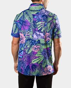 Chemise de golf personnalisée ODM en maille décontractée, séchage rapide, coupe ajustée, surdimensionnée, avec logo imprimé sur le devant, en tissu popeline anti-plis - Product Image 2