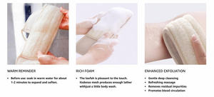 Esponja exfoliante natural de lufa con mango largo para espalda, baño y ducha, para eliminar la piel muerta, origen Vietnam - Product Image 3