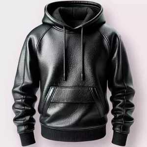 Chaqueta con Capucha de Cuero Genuino para Hombre, Diseño Clásico y Moderno, Ropa de Abrigo Cálida para Invierno, Duradera, Cómoda, Informal, para Motocicleta y Actividades al Aire Libre - Product Image 1