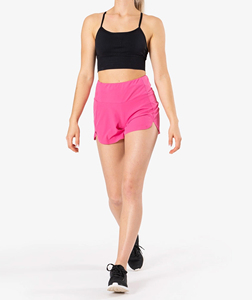 Women's High <b>Waist</b> Pink Running Shorts Breathable Quick Dry Loose Fit with Pockets <b>Elastic</b> <b>Waist</b> Knitted Spandex Polyester 180g - Product Image 1