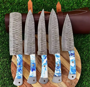 LEGACY BLADES Damascus Kitchen <b>Knife</b> <b>Set</b> Ambidextrous Sustainable Resin Handle for Meat Fruit & Vegetables-Professional Use - Product Image 3