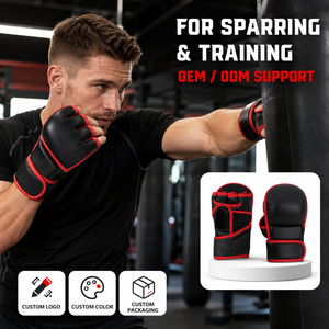 Gants de boxe en PU personnalisables OEM, fermeture Velcro sur tous les doigts, plusieurs couleurs, tailles S M L XL, équipement d'arts martiaux unisexe - Product Image 5