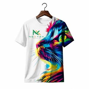 T-shirt personnalisé imprimé en 3D avec un motif de lion, pour hommes et femmes, art animal coloré, streetwear - Product Image 1