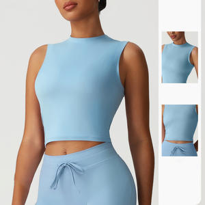 Top Deportivo Corto sin Mangas para Mujer, Personalizado al por Mayor, para Yoga, Gimnasio, Entrenamiento, Ejercicio, Ropa Deportiva Activa - Product Image 4