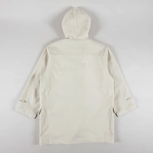 Veste parka en laine mélangée blanc cassé pour homme, manteau d'hiver chaud avec capuche et boutons-pression, épais manteau d'extérieur - Product Image 4