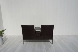 CR00020 Direct factory in Viet Nam <b>2</b>-<b>Seater</b> Modern Steel <b>Garden</b> <b>Bench</b> with Brown Table for Outdoor Villa or Bedroom Use - Product Image 5