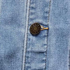 Chaqueta Vaquera para Hombre, Color Sólido, Casual, Cuello Camisero, Cierre de Botones, Corte Ajustado, Tejido de Algodón, Otoño, Largo Regular - Product Image 4