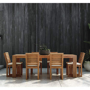 Chaise de salle à manger minimaliste en teck massif avec dossier ergonomique, finition naturelle durable, idéale pour la terrasse extérieure, le jardin - Product Image 2