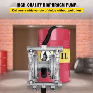 Pompa a Doppia Membrana Pneumatica in Acciaio Inox, 8.8 GPM Max 120PSI, con Membrana in PTFE, Ingresso e Uscita da 1/2 Pollice, Componenti Pneumatici - Product Image 2