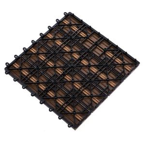 12\" X 12\" <b>Interlocking</b> Teak As Deck <b>Tiles</b> Pack of 11 Outdoor Patio <b>Flooring</b> Grooved Edge DIY Model Acacia Engineered Wood - Product Image 4