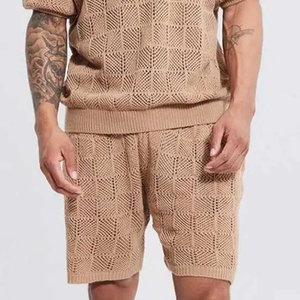 Conjunto de Pantalones Cortos Premium para Hombre con Textura Waffle, Tela de Mezcla de Algodón de 280GSM, Suave y Cómodo, Conjunto Coordinado de Verano, Trajes con Logotipo Personalizado - Product Image 4