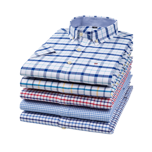 <b>Men's</b> Casual Regular Fit Button Horn Button 100% Cotton Satin Quick Dry Breathable Short Sleeve 240g Solid Pattern Summer <b>Shirt</b> - Product Image 6