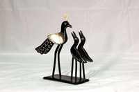 Ensemble de figurines d'oiseaux artisanales en gros, paon traditionnel en corne de buffle, art tribal d'Orrissa écologique, pièce décorative